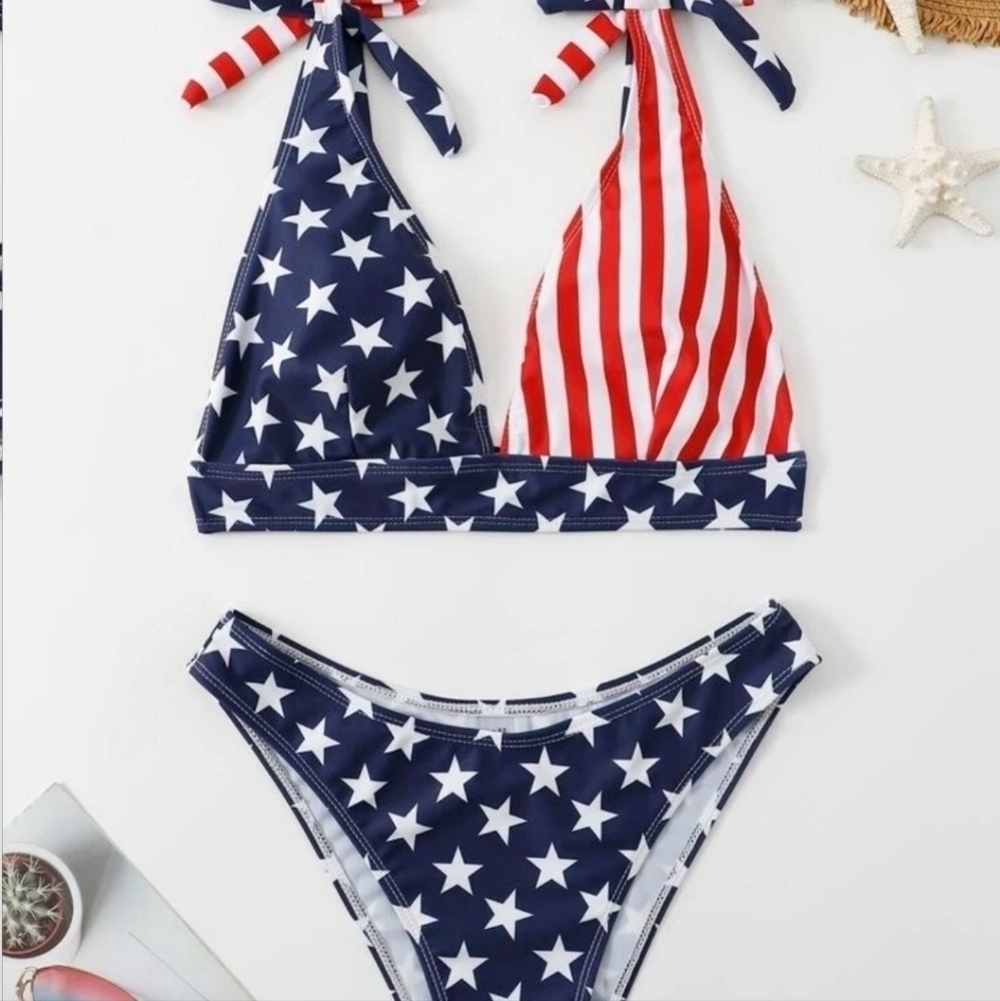 RED WHITE AND BLUE USA BIKINI - Picture 6 of 6